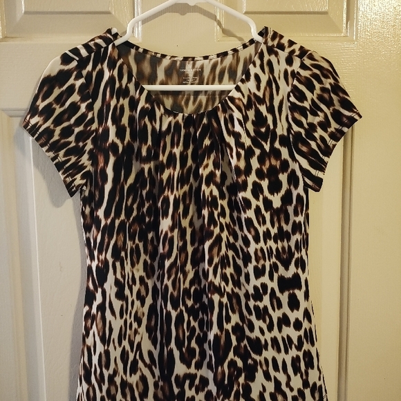 Worthington Tops - Leopard Print Short Sleeve Dress